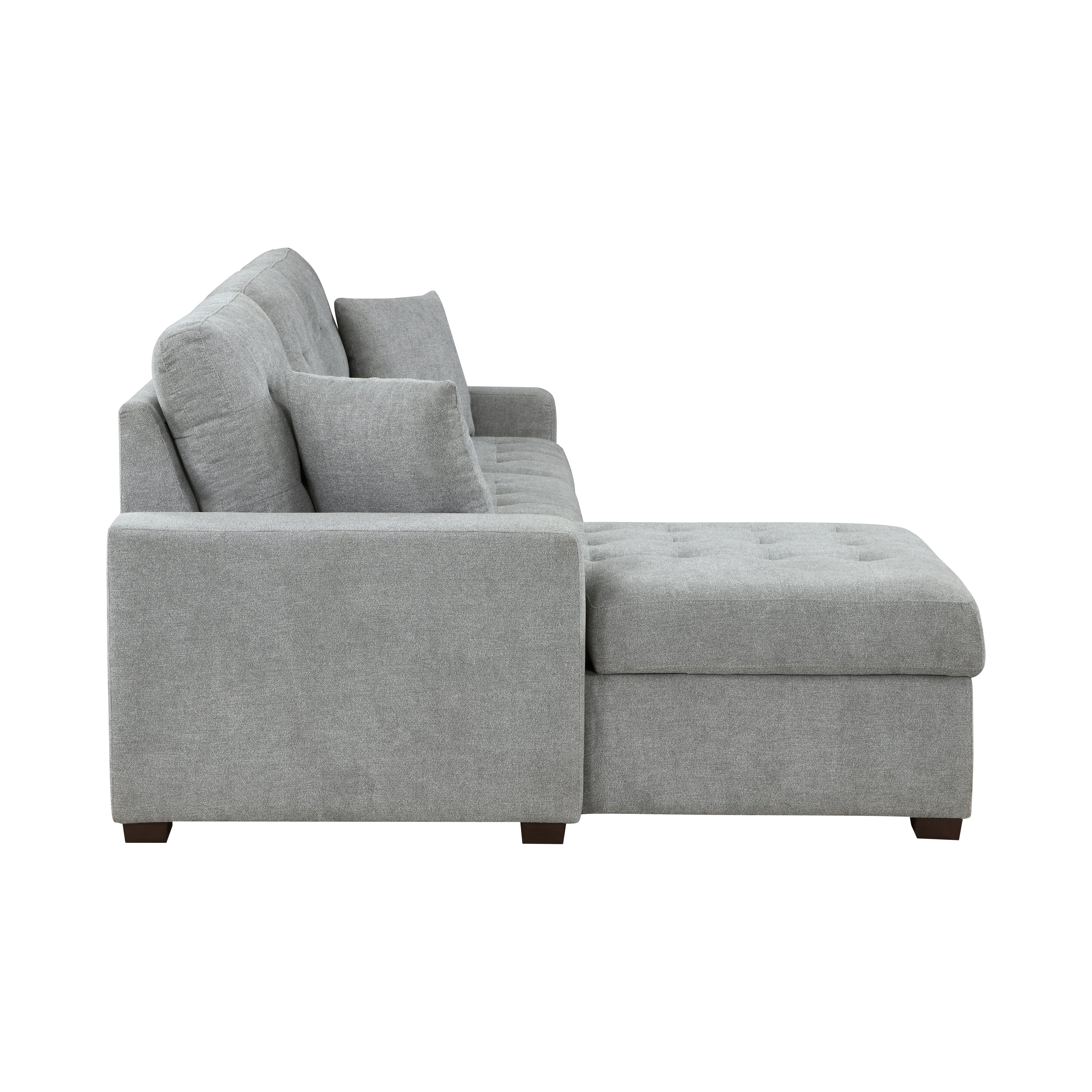 9816GY*2LCRL (2)2-Piece Sectional with Left Chaise, Pull-out Bed and Hidden Storage - 9816GY*2LCRL - Bien Home Furniture &amp; Electronics