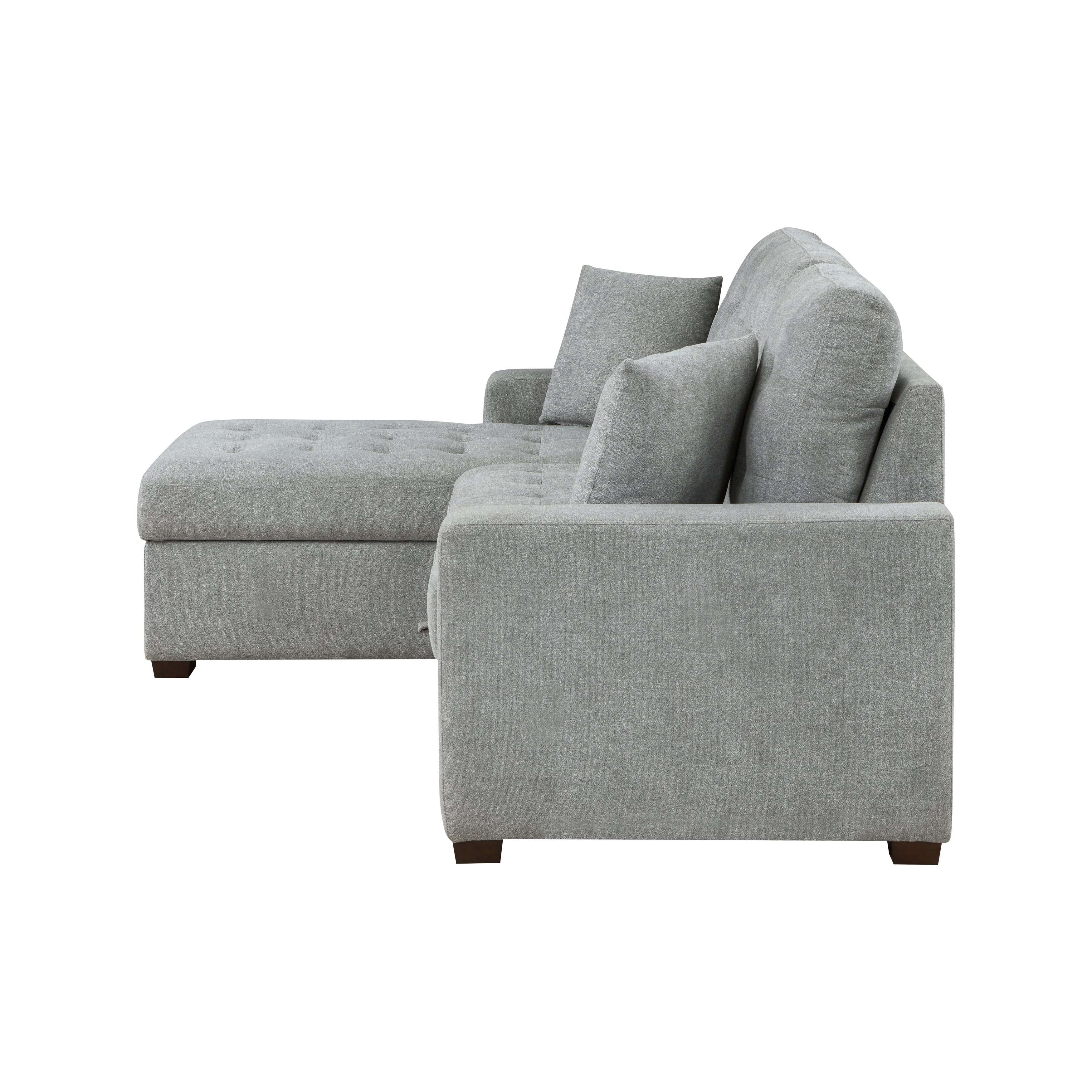 9816GY*2LCRL (2)2-Piece Sectional with Left Chaise, Pull-out Bed and Hidden Storage - 9816GY*2LCRL - Bien Home Furniture &amp; Electronics