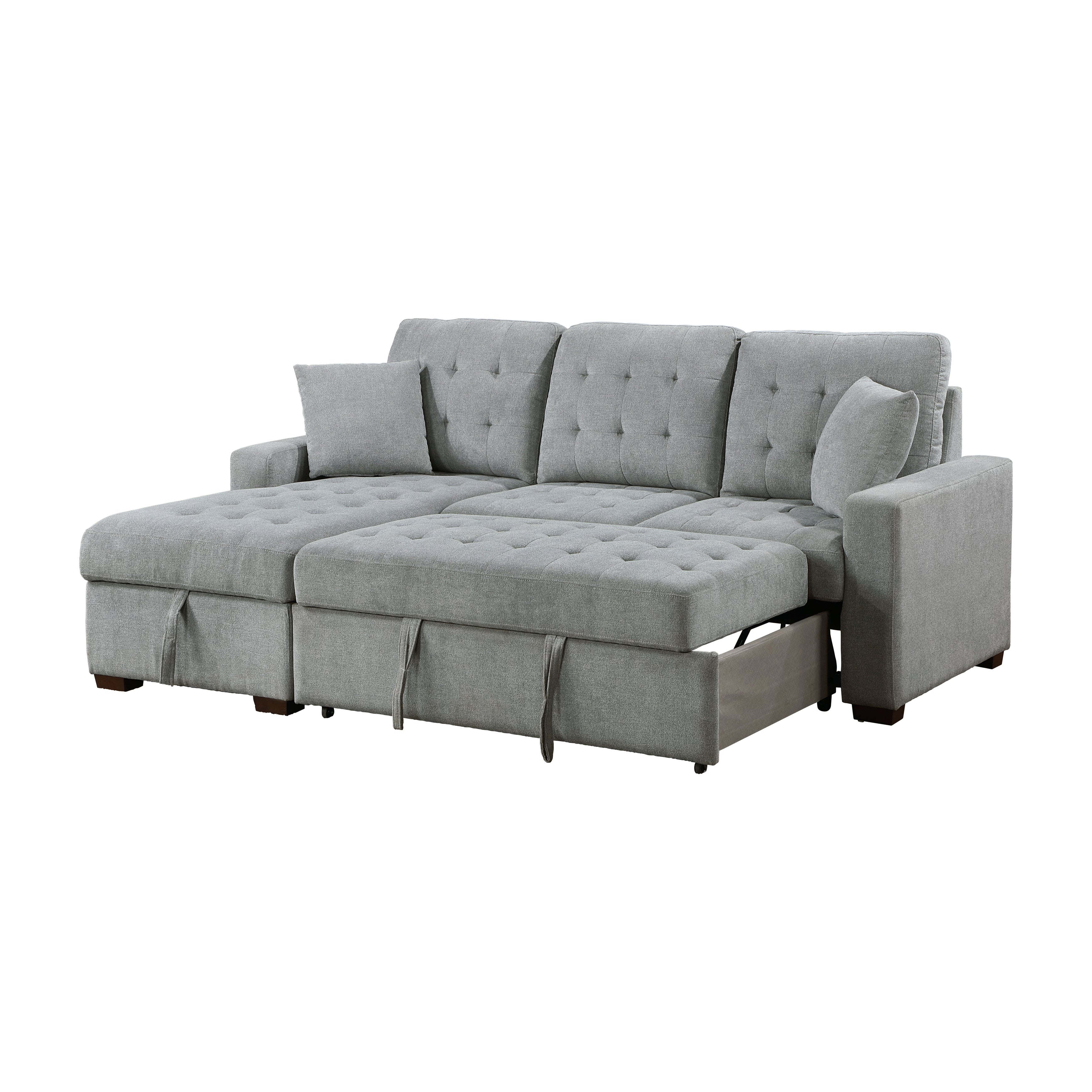 9816GY*2LCRL (2)2-Piece Sectional with Left Chaise, Pull-out Bed and Hidden Storage - 9816GY*2LCRL - Bien Home Furniture &amp; Electronics