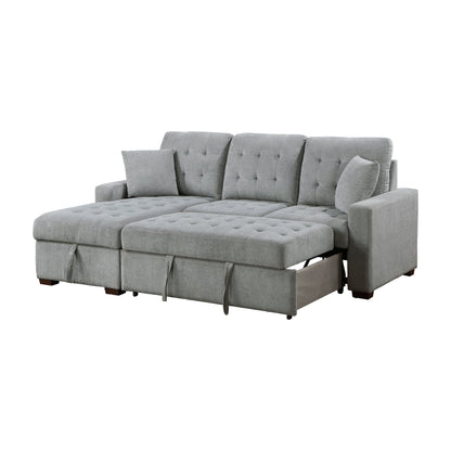 9816GY*2LCRL (2)2-Piece Sectional with Left Chaise, Pull-out Bed and Hidden Storage - 9816GY*2LCRL - Bien Home Furniture &amp; Electronics