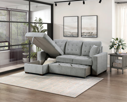 9816GY*2LCRL (2)2-Piece Sectional with Left Chaise, Pull-out Bed and Hidden Storage - 9816GY*2LCRL - Bien Home Furniture &amp; Electronics