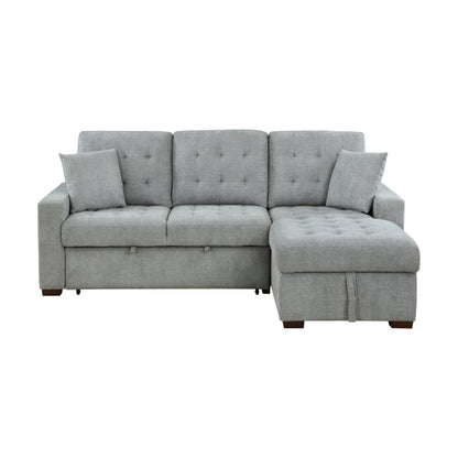 9816GY*SC (2)2-Piece Sectional with Pull-out Bed and Right Chaise with Hidden Storage - 9816GY*SC - Bien Home Furniture &amp; Electronics