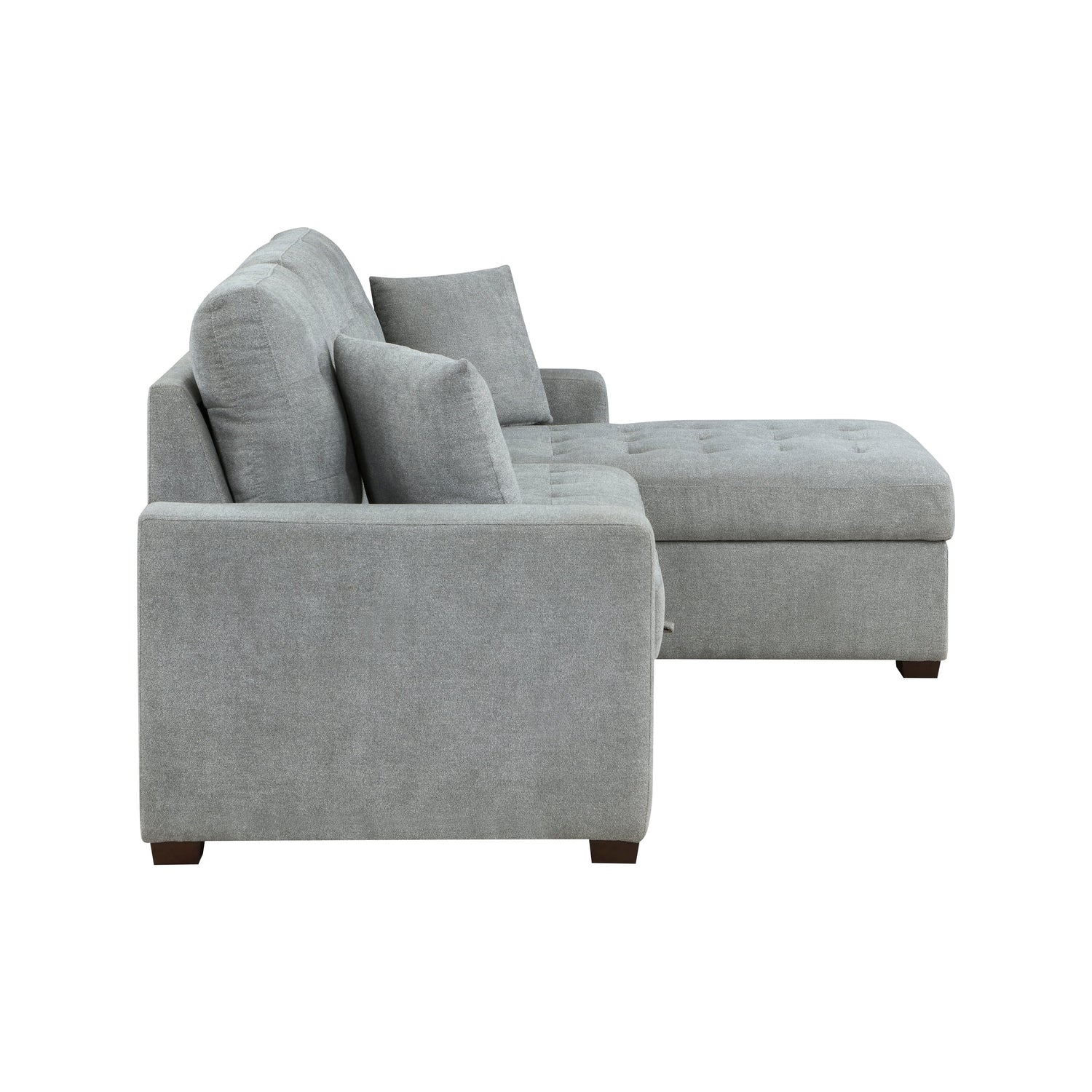 9816GY*SC (2)2-Piece Sectional with Pull-out Bed and Right Chaise with Hidden Storage - 9816GY*SC - Bien Home Furniture &amp; Electronics