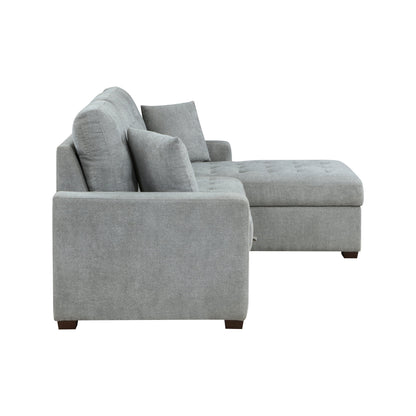 9816GY*SC (2)2-Piece Sectional with Pull-out Bed and Right Chaise with Hidden Storage - 9816GY*SC - Bien Home Furniture &amp; Electronics