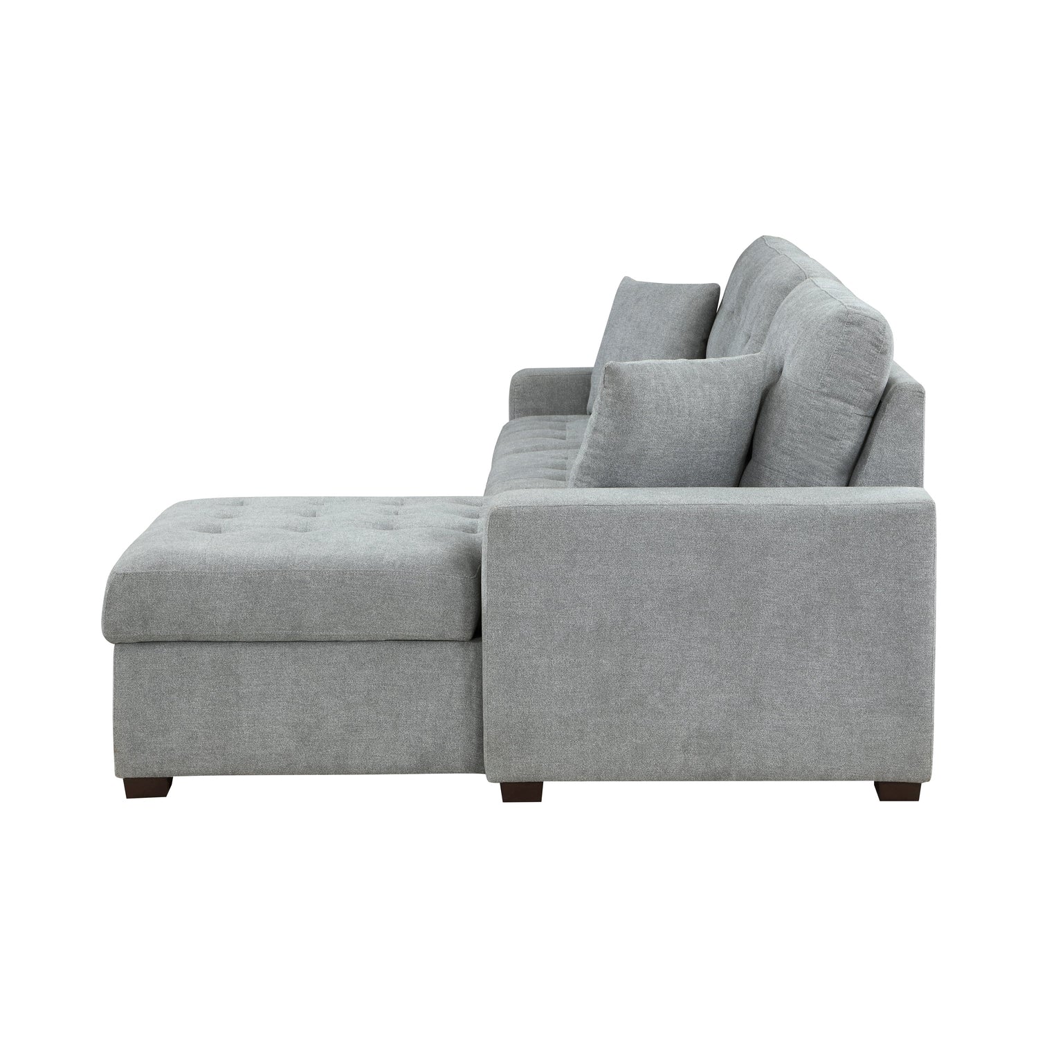 9816GY*SC (2)2-Piece Sectional with Pull-out Bed and Right Chaise with Hidden Storage - 9816GY*SC - Bien Home Furniture &amp; Electronics