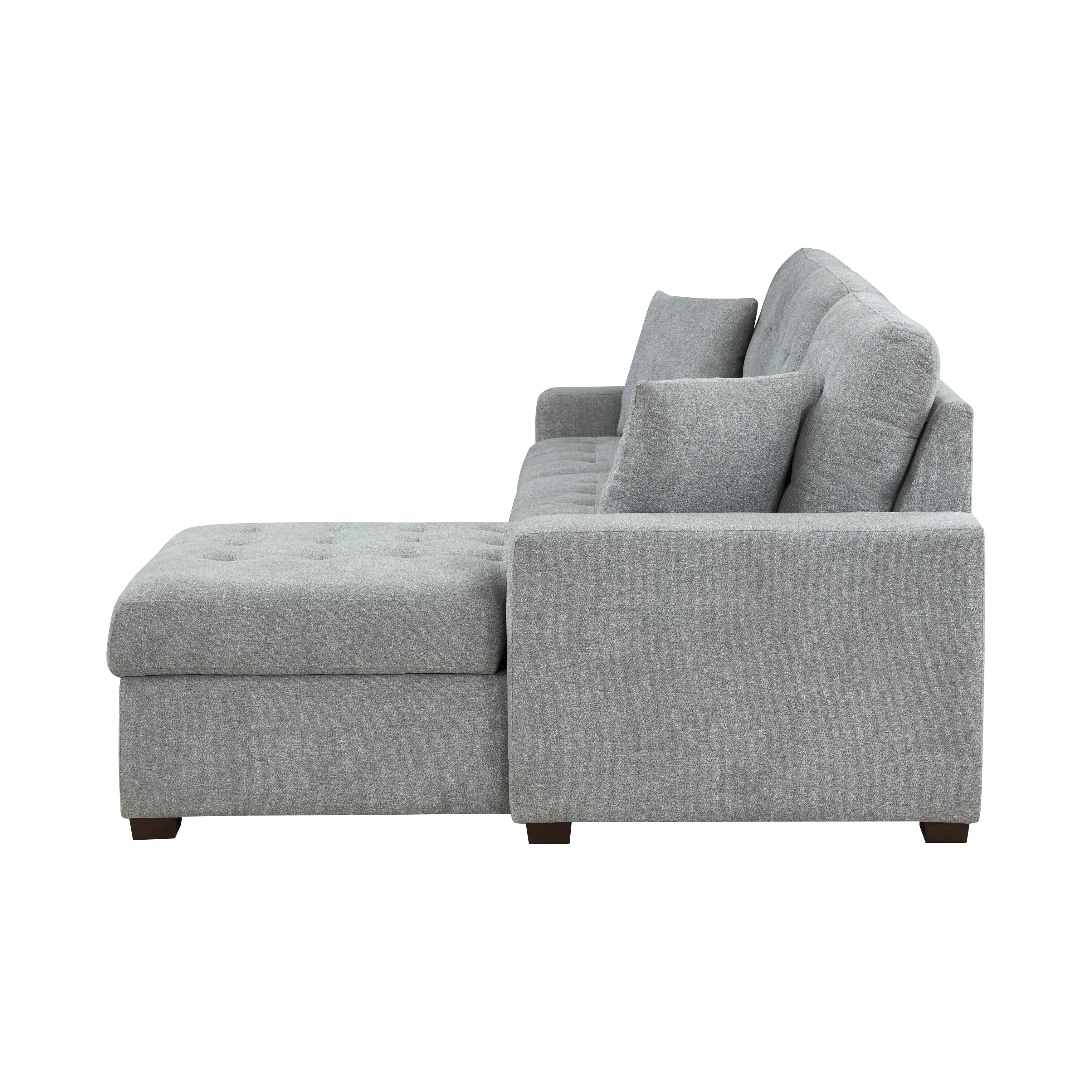 9816GY*SC (2)2-Piece Sectional with Pull-out Bed and Right Chaise with Hidden Storage - 9816GY*SC - Bien Home Furniture &amp; Electronics
