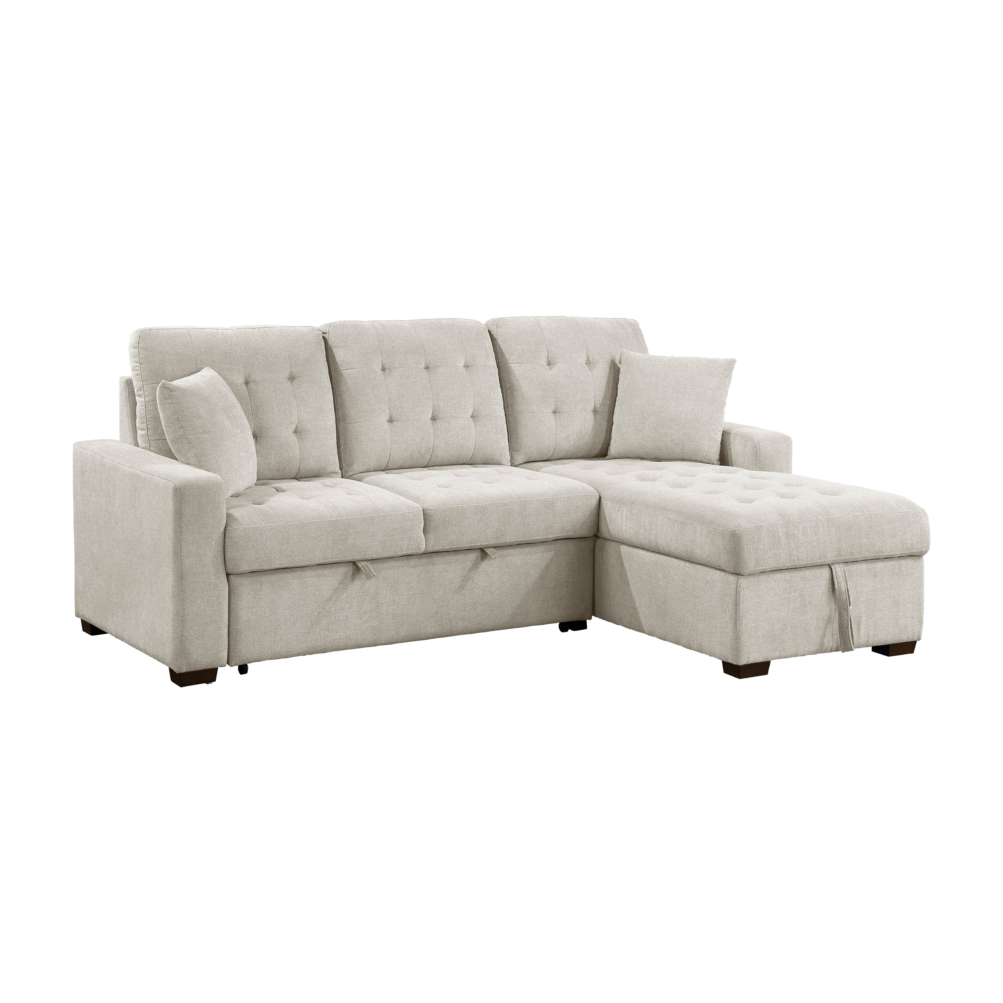 9816SN*2LLRC (2)2-Piece Sectional with Right Chaise, Pull-out Bed and Hidden Storage - 9816SN*2LLRC - Bien Home Furniture &amp; Electronics