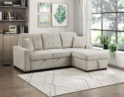 9816SN*2LLRC (2)2-Piece Sectional with Right Chaise, Pull-out Bed and Hidden Storage - 9816SN*2LLRC - Bien Home Furniture &amp; Electronics