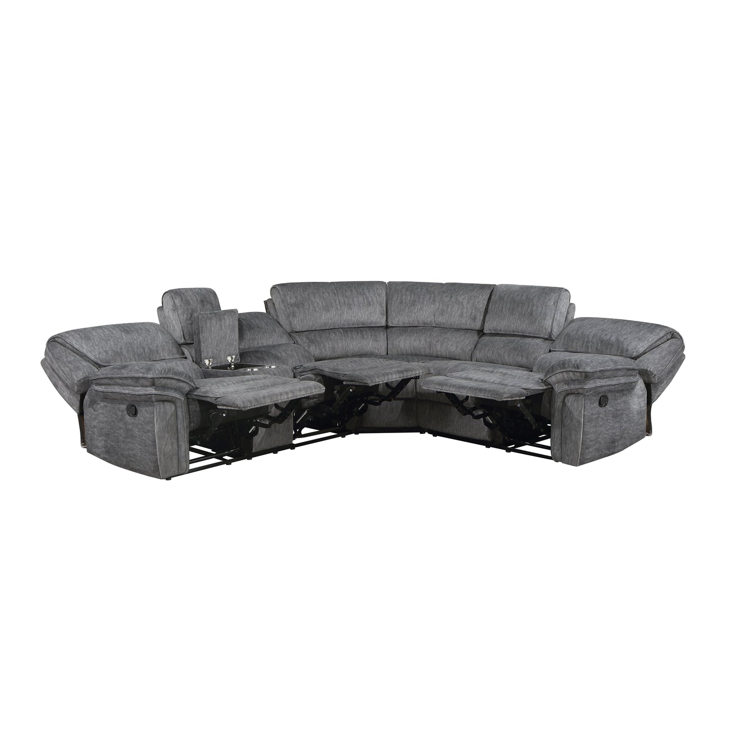 9913*32LCN2R (3)3-Piece Reclining Sectional with Left Console - 9913*32LCN2R - Bien Home Furniture &amp; Electronics