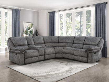 9913*32LCN2R (3)3-Piece Reclining Sectional with Left Console - 9913*32LCN2R - Bien Home Furniture &amp; Electronics