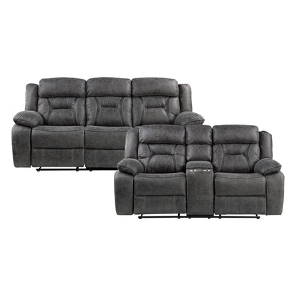 9989GY*2 2pc Set: Sofa, Love - 9989GY*2 - Bien Home Furniture &amp; Electronics