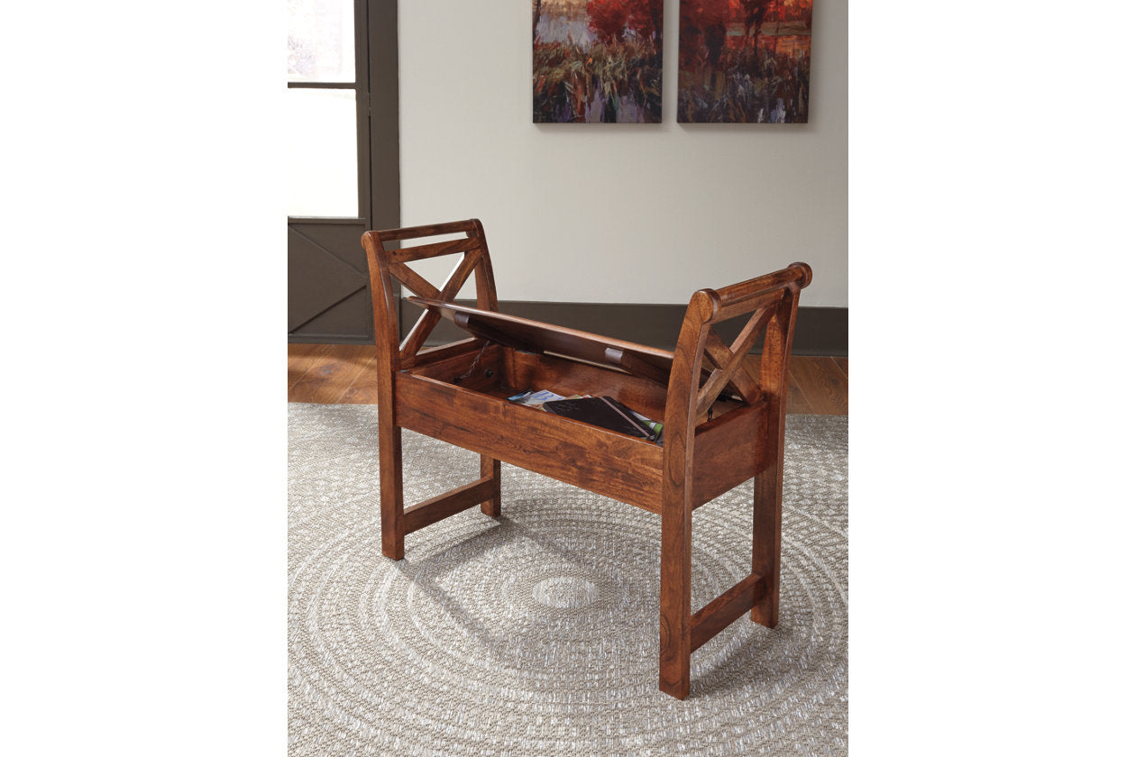 Abbonto Warm Brown Accent Bench - T800-111 - Bien Home Furniture &amp; Electronics