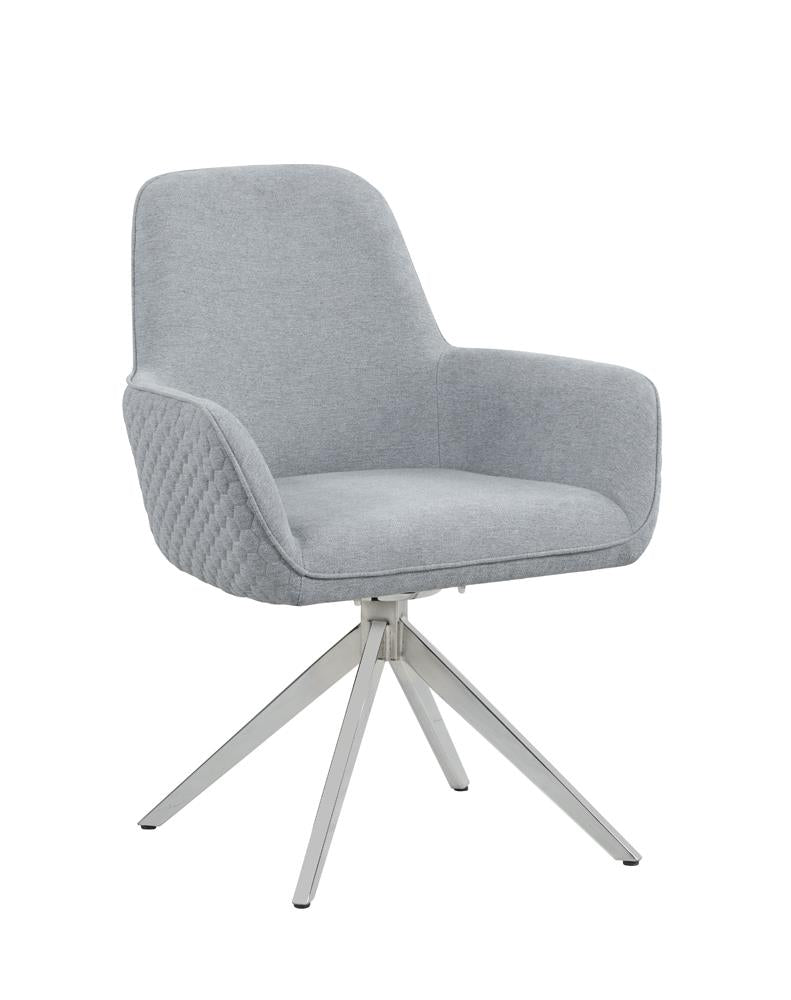 Abby Light Gray/Chrome Flare Arm Side Chair - 110322 - Bien Home Furniture & Electronics