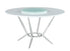Abby White/Chrome Round Dining Table with Lazy Susan - 110321 - Bien Home Furniture & Electronics
