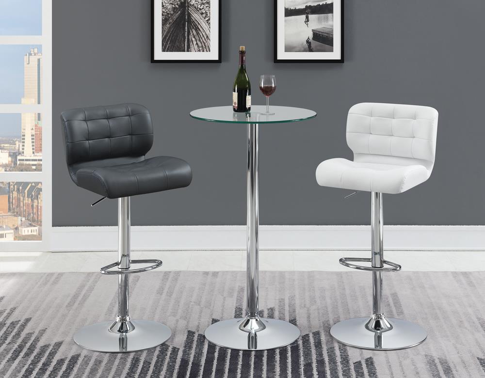 Abiline Chrome Glass Top Round Bar Table - 120341 - Bien Home Furniture &amp; Electronics