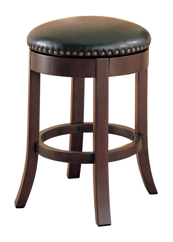 Aboushi Brown Swivel Counter Height Stools with Upholstered Seat, Set of 2 - 101059 - Bien Home Furniture &amp; Electronics