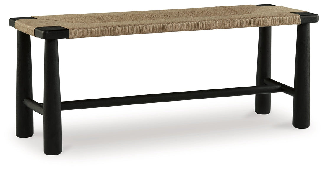 Acerman Black/Natural Accent Bench - A3000684 - Bien Home Furniture &amp; Electronics