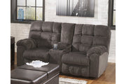 Acieona Slate Reclining Loveseat with Console - 5830094 - Bien Home Furniture & Electronics