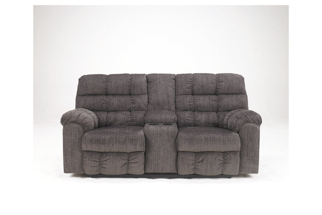 Acieona Slate Reclining Loveseat with Console - 5830094 - Bien Home Furniture &amp; Electronics