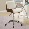 Addington Ecru/Chrome Adjustable Height Office Chair - 800613 - Bien Home Furniture & Electronics