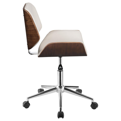 Addington Ecru/Chrome Adjustable Height Office Chair - 800613 - Bien Home Furniture &amp; Electronics