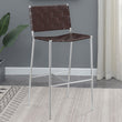 Adelaide Brown/Chrome Upholstered Bar Stool with Open Back - 183584 - Bien Home Furniture & Electronics