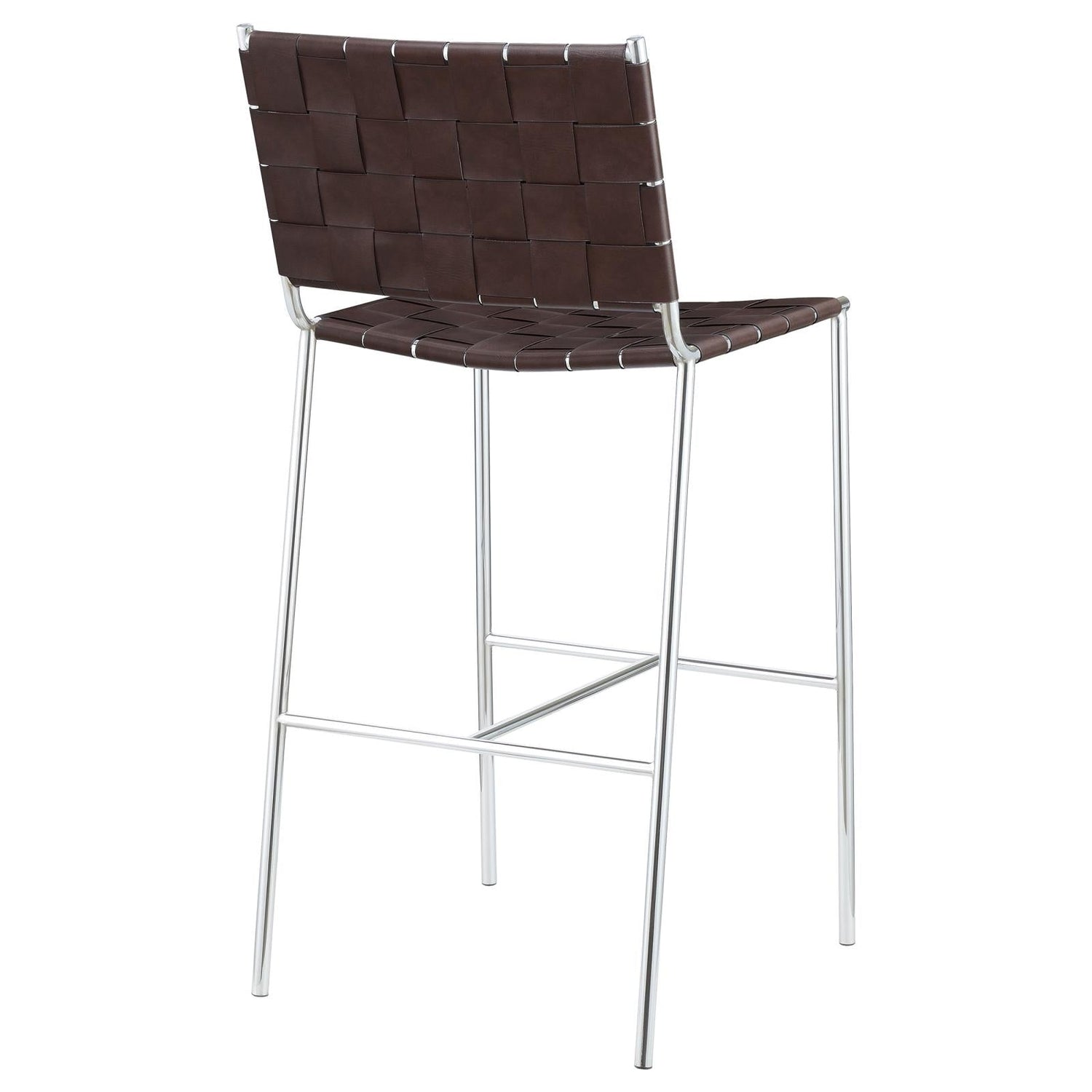 Adelaide Brown/Chrome Upholstered Bar Stool with Open Back - 183584 - Bien Home Furniture &amp; Electronics