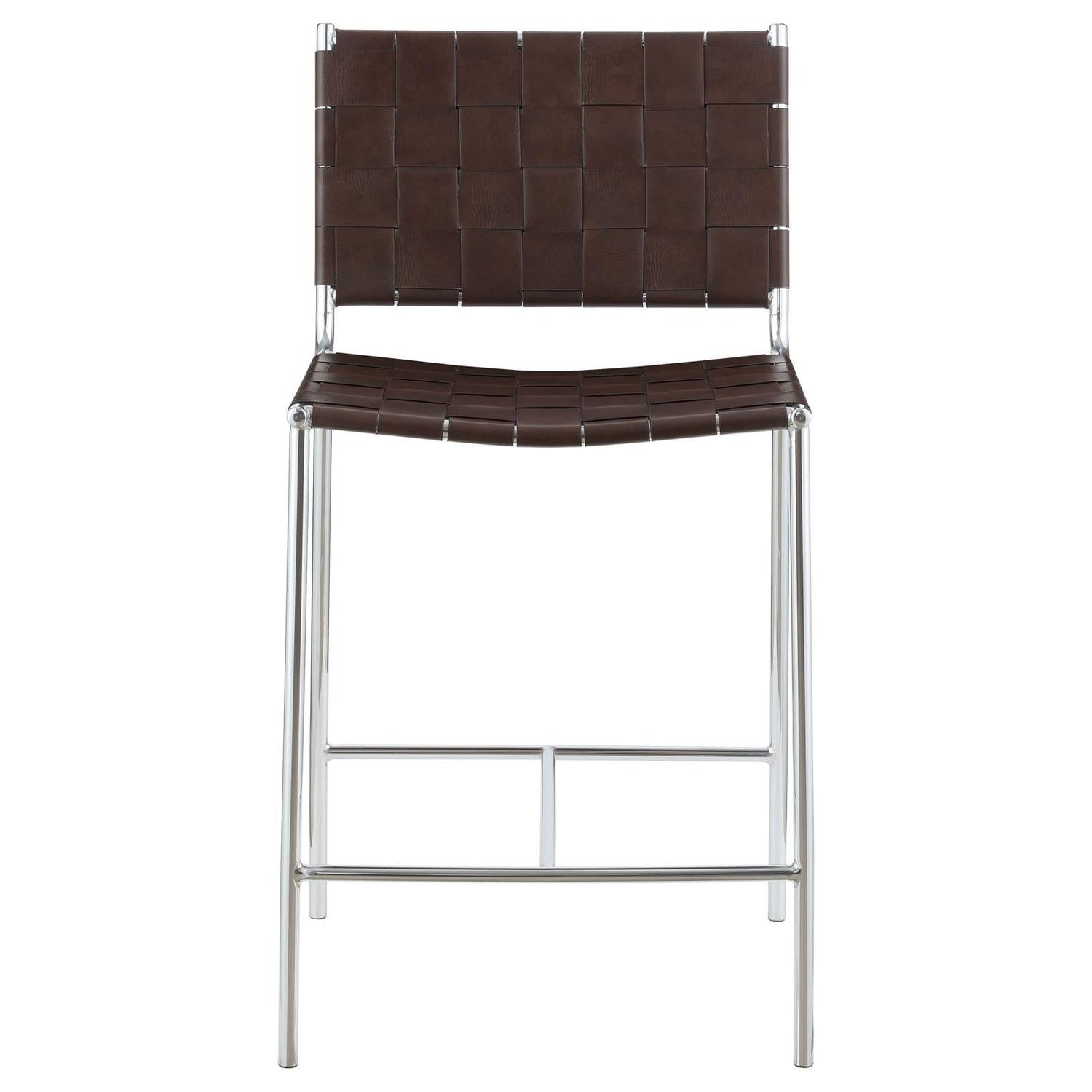 Adelaide Brown/Chrome Upholstered Counter Height Stool with Open Back - 183583 - Bien Home Furniture &amp; Electronics