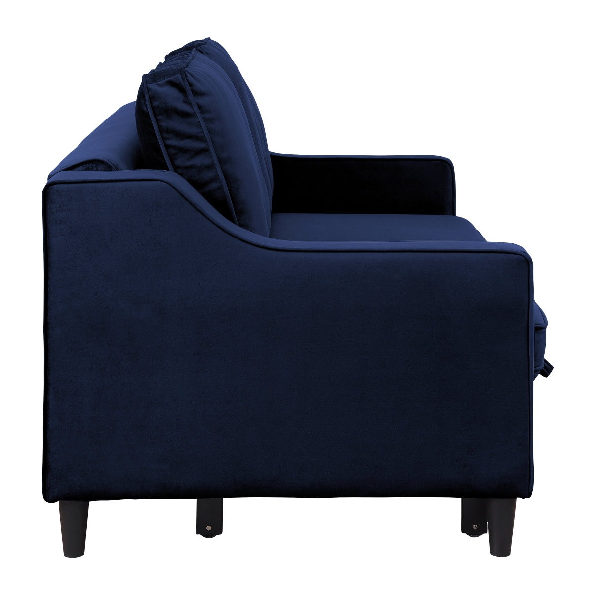 Adelia Navy  Velvet Convertible Studio Sofa with Pull-out Bed - 9428NV-3CL - Bien Home Furniture &amp; Electronics