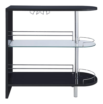 Adolfo Glossy Black/Clear 3-Tier Bar Table - 101063 - Bien Home Furniture &amp; Electronics