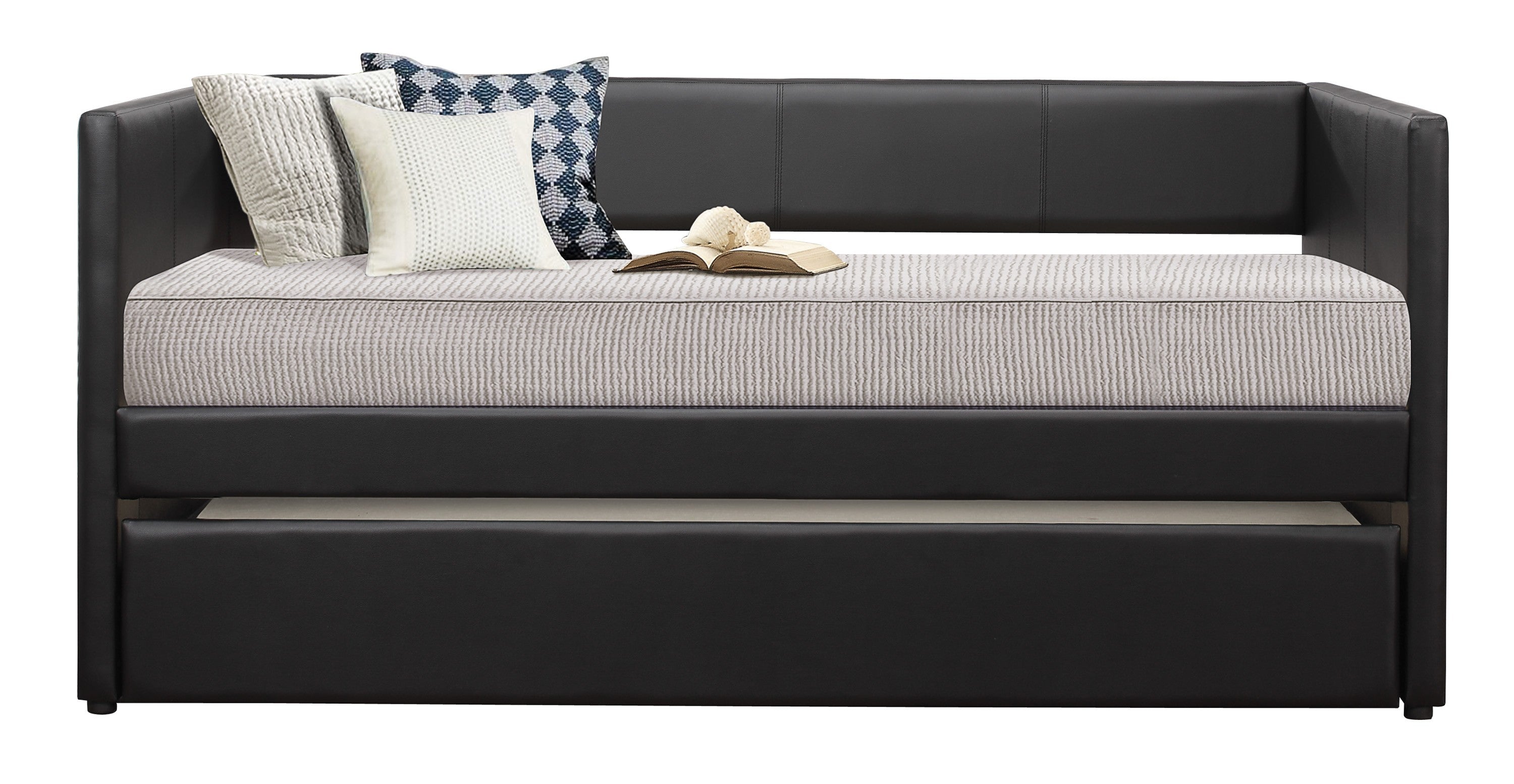 Adra Black Twin Daybed with Trundle - SET | 4949BK-A | 4949BK-B - Bien Home Furniture &amp; Electronics