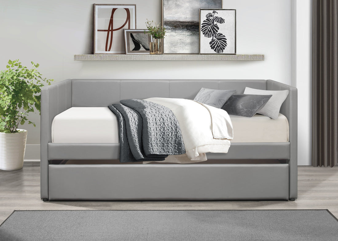 Adra Gray Twin Daybed with Trundle - SET | 4949GY-A | 4949GY-B - Bien Home Furniture &amp; Electronics