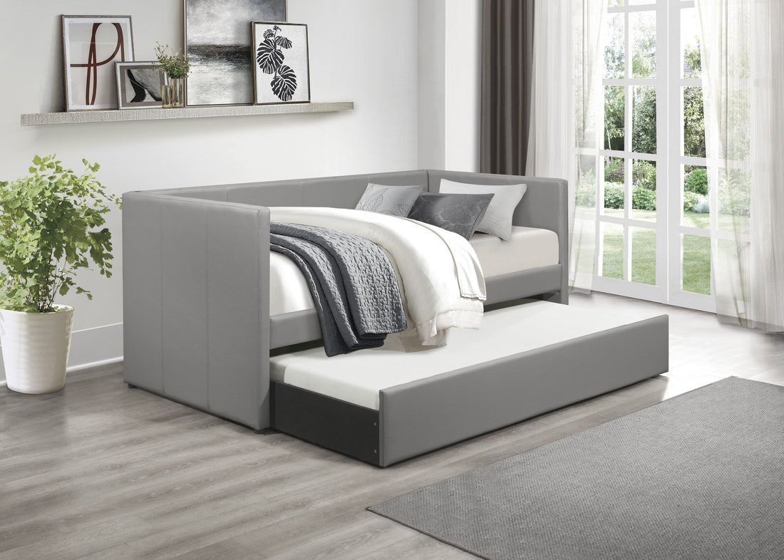 Adra Gray Twin Daybed with Trundle - SET | 4949GY-A | 4949GY-B - Bien Home Furniture &amp; Electronics