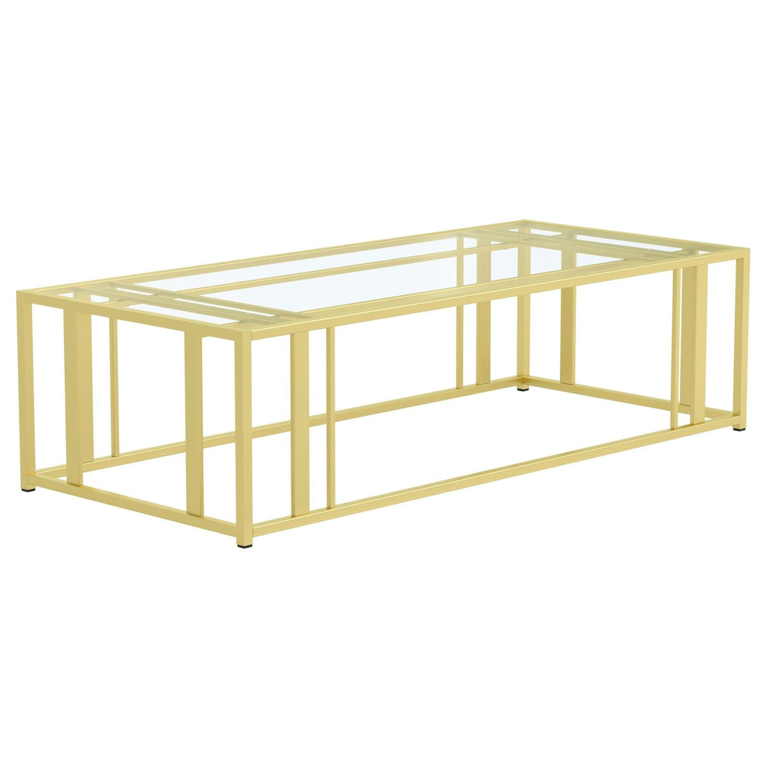 Adri Matte Brass Metal Frame Coffee Table - 723608 - Bien Home Furniture &amp; Electronics