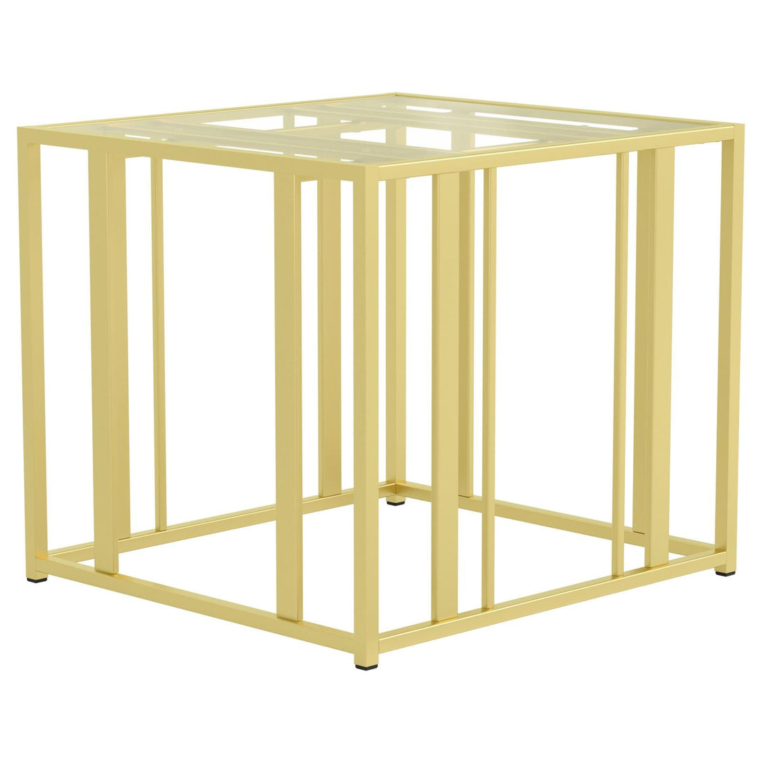 Adri Metal Frame End Table Matte Brass - 723607 - Bien Home Furniture &amp; Electronics