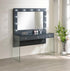 Afshan 3-Drawer Vanity Desk with Lighting Mirror Gray High Gloss - 935923 - Bien Home Furniture & Electronics