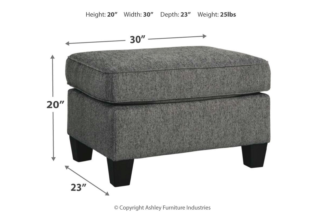 Agleno Charcoal Ottoman - 7870114 - Bien Home Furniture &amp; Electronics