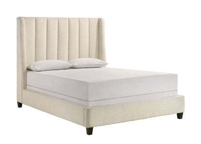 Agnes White Boucle King Upholstered Bed - SET | 5264WH-K-HBFB | 5264WH-KQ-RAIL - Bien Home Furniture &amp; Electronics