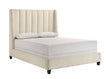 Agnes White Boucle Queen Upholstered Bed - SET | 5264WH-Q-HBFB | 5264WH-KQ-RAIL - Bien Home Furniture & Electronics
