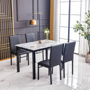 Aiden White/Black 5-Piece Dining Set - 1217SET-WH - Bien Home Furniture & Electronics