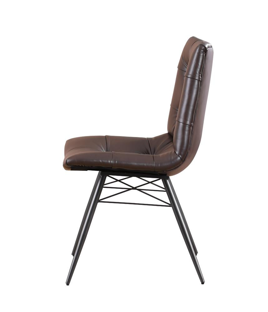 Aiken Brown Upholstered Tufted Side Chairs, Set of 4 - 107853 - Bien Home Furniture &amp; Electronics
