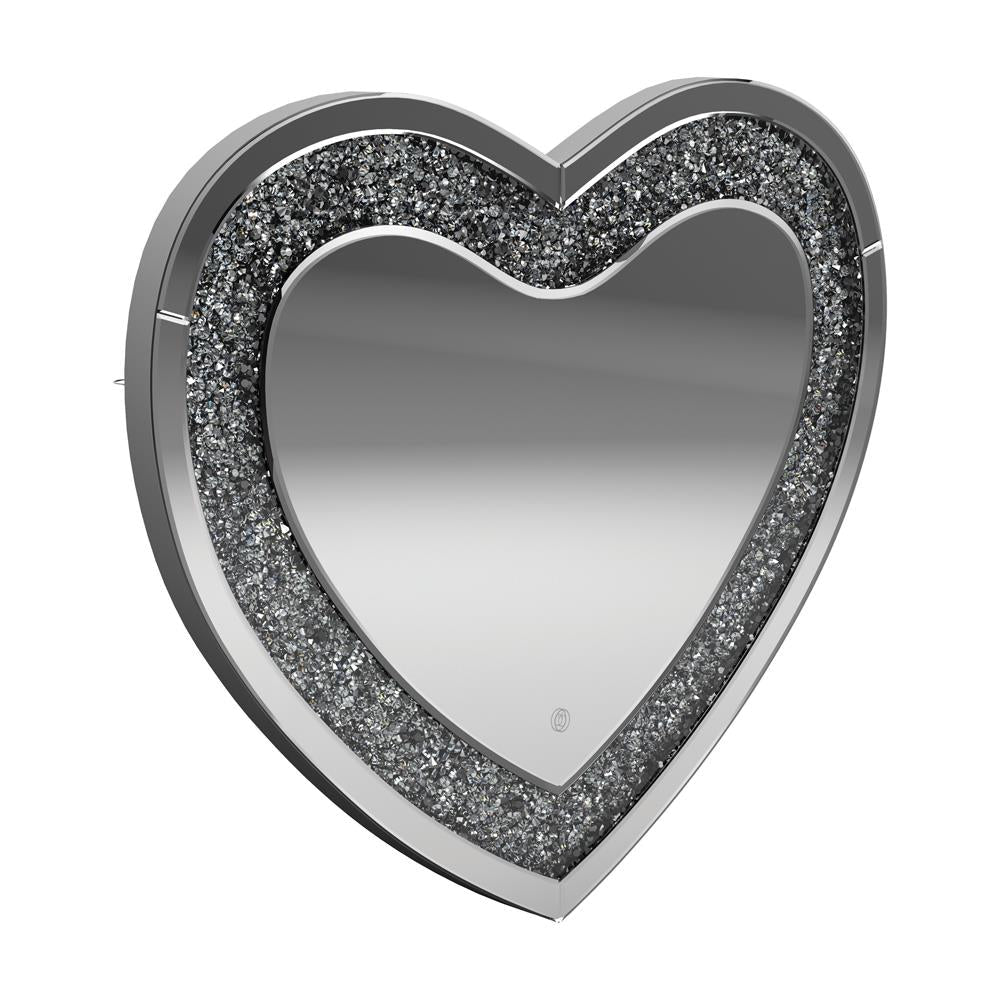 Aiko Silver Heart Shape Wall Mirror - 961535 - Bien Home Furniture &amp; Electronics