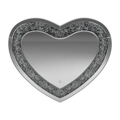 Aiko Silver Heart Shape Wall Mirror - 961535 - Bien Home Furniture &amp; Electronics