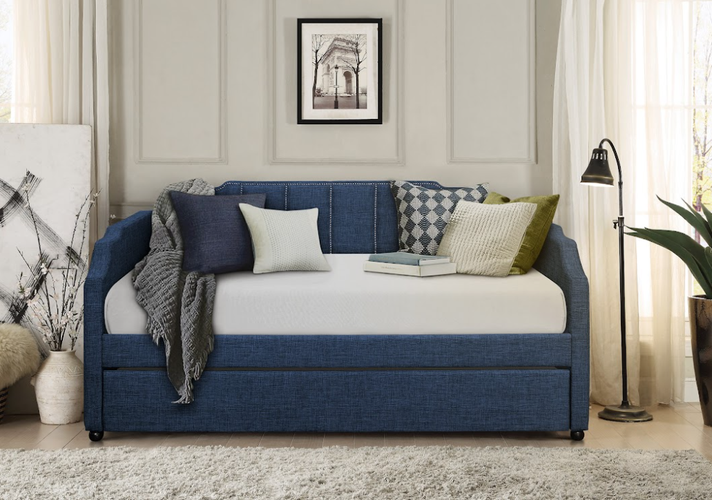 Aisha Blue Daybed with Trundle - SET | SH445BLU-A | SH445BLU-B - Bien Home Furniture &amp; Electronics