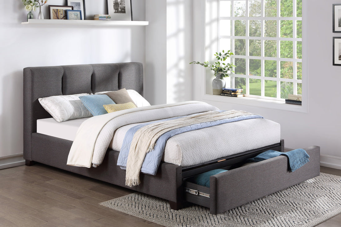 Aitana Graphite Full Platform Bed with Storage Footboard - 1632GHF-1DW* - Bien Home Furniture &amp; Electronics