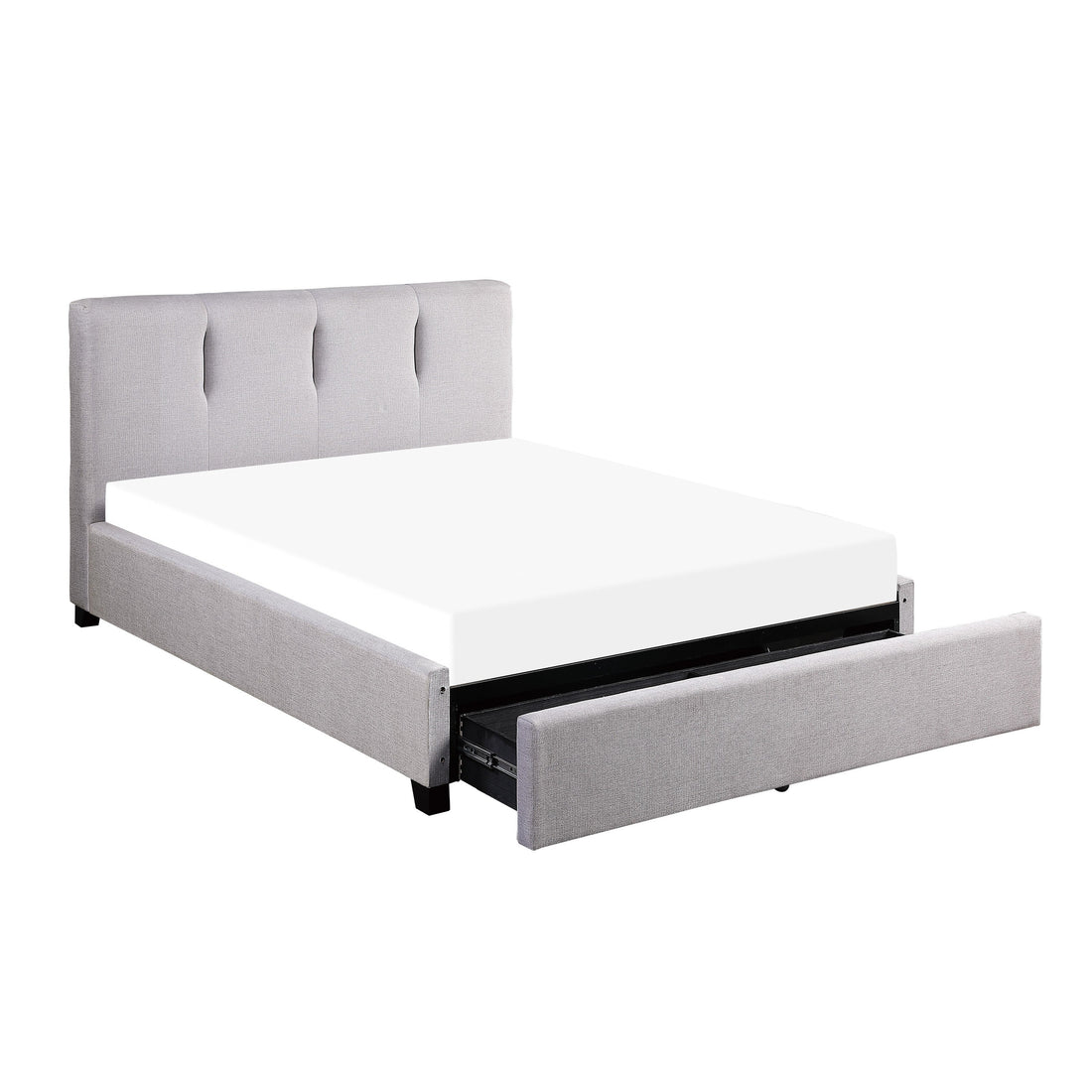 Aitana Gray Full Platform Bed with Storage Drawer - 1632F-1DW* - Bien Home Furniture &amp; Electronics