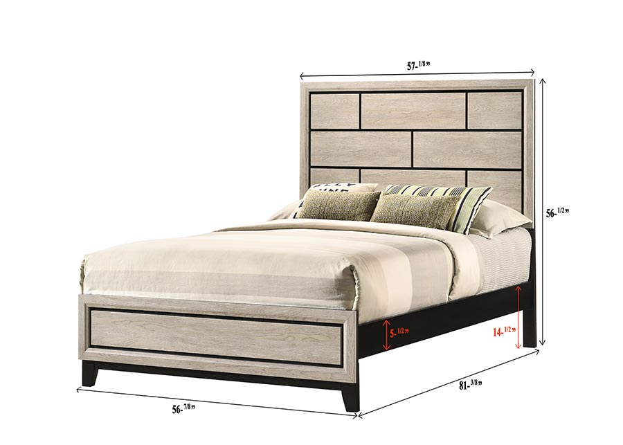 Akerson Chalk Full Panel Bed - SET | B4610-F-HBFB | B4610-FT-RAIL - Bien Home Furniture &amp; Electronics