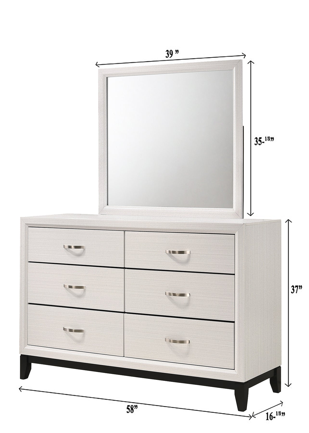 Akerson Chalk Panel Bedroom Set - SET | B4610-Q-HBFB | B4610-KQ-RAIL | B4610-1 | B4610-11 | B4610-2 - Bien Home Furniture &amp; Electronics