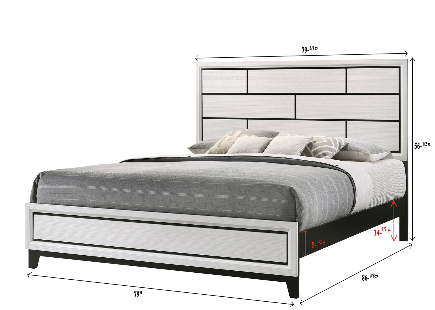 Akerson Chalk Panel Bedroom Set - SET | B4610-Q-HBFB | B4610-KQ-RAIL | B4610-1 | B4610-11 | B4610-2 - Bien Home Furniture &amp; Electronics