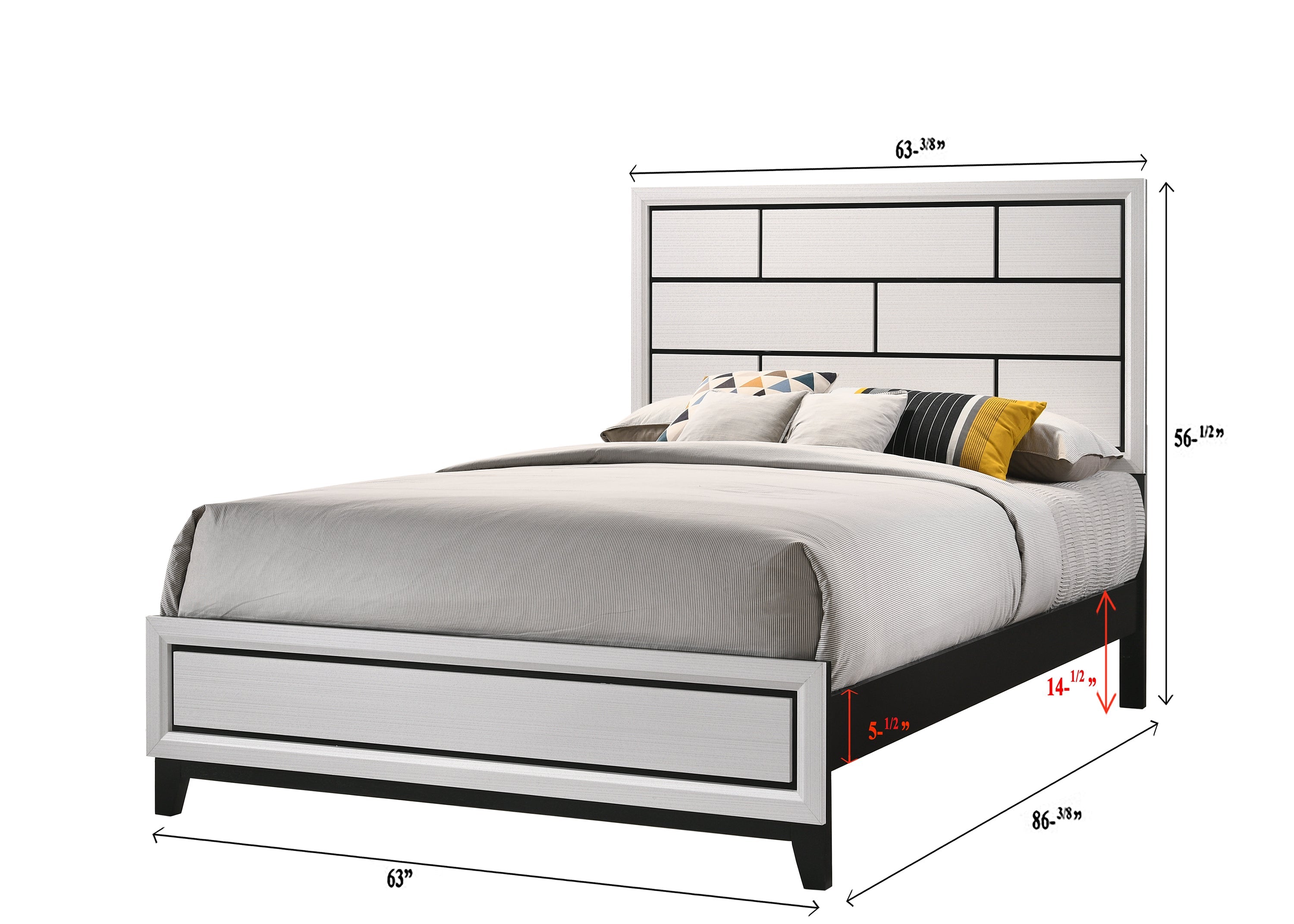 Akerson Chalk Panel Bedroom Set - SET | B4610-Q-HBFB | B4610-KQ-RAIL | B4610-1 | B4610-11 | B4610-2 - Bien Home Furniture &amp; Electronics